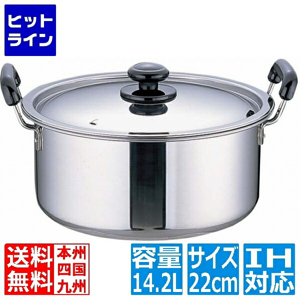 要エントリ【04/20 24時間限定当選確率2分の1！1等最大100%ポイントバック】　 テイケイジイ SAステンレス プラ柄 厚板実用鍋 22cm ※ IH対応 IH (100V/200V)とガス火対応 AZT0722