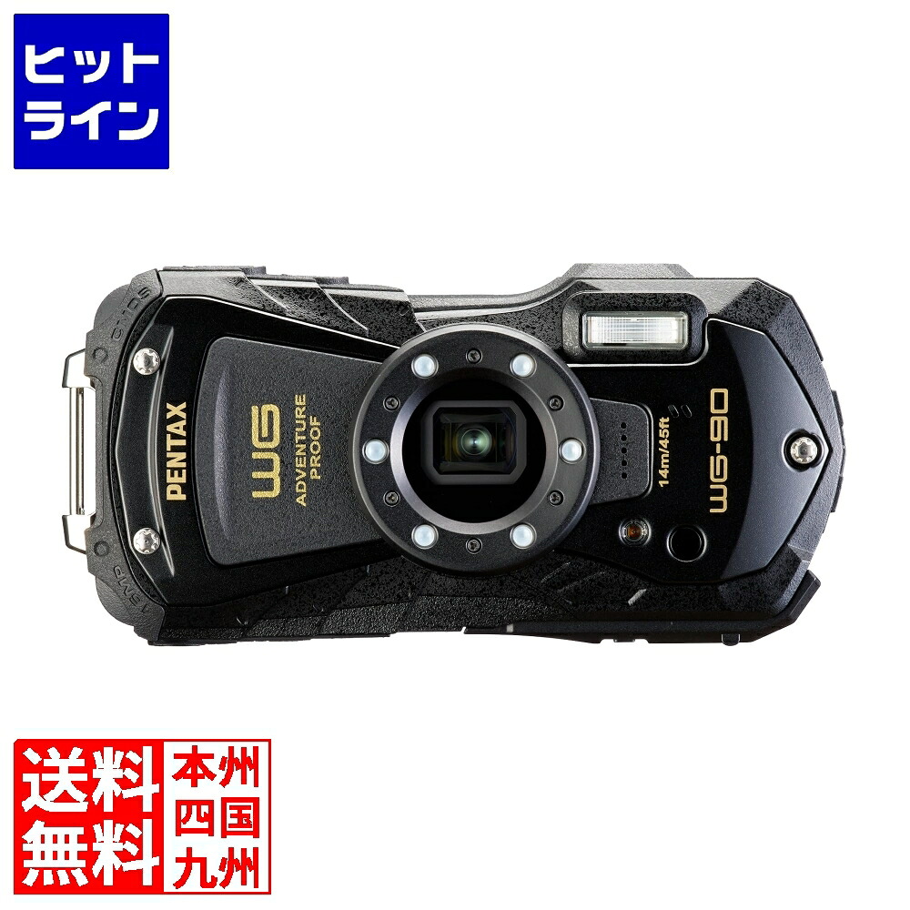 【お買い物マラソン】7/26 AM1:59まで リコー 防水デジタルカメラ PENTAX WG-90 BLACK S0002134 WG-90 BK|ヒットライン
