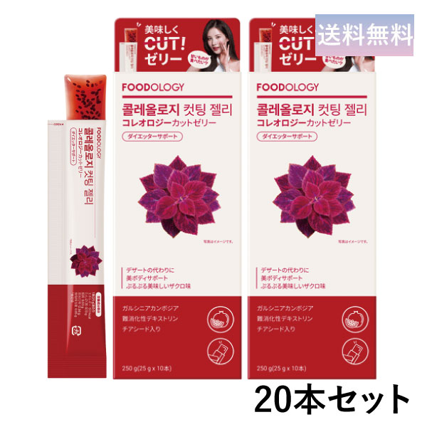 FOODOLOGY コレオロジーカットゼリー(ザクロ味) 20本 ぷるぷるゼリー 炭水化物カット ダイエット チアシード 満腹感 快便 韓国 Coleology Cutting Jelly ポイント2倍