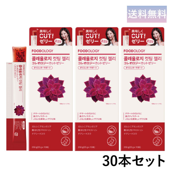 FOODOLOGY コレオロジーカットゼリー(ざくろ味) 30本 ぷるぷるジェリー 含水炭素撥ねのける 食事制限 チアシード 腹一杯感 快便 韓国 Coleology Cutting Jelly 尖んがり3倍