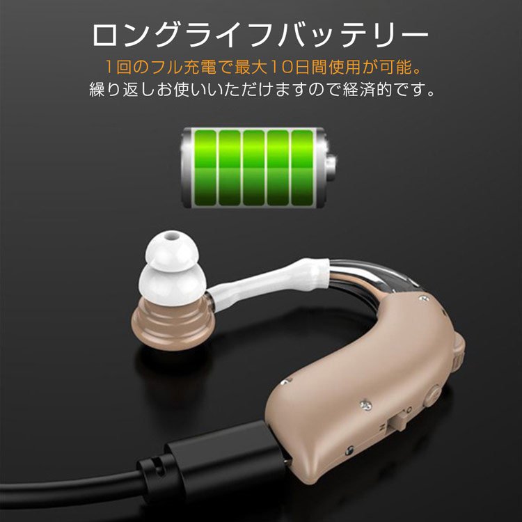 市場 集音器 簡単操作 超軽量 イヤホンのような 片耳 軽量 充電式 USB充電 長時間連続使用 補聴器の代わりに 耳掛け式 デジタル 左右兼用
