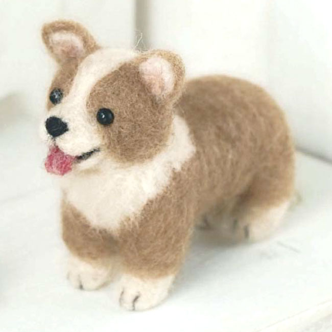 楽天市場 ミニチュアウェルシュ コーギーのマスコット手作りキットスターターセット 針 マット 付き 羊毛フェルトで作る犬のぬいぐるみ 自由研究 Hitomiの幸せデリバリー