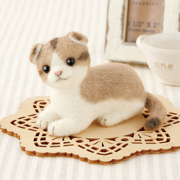 楽天市場 スコティッシュフォールドのマスコット手作りキットスターターセット 針 マット 付き 羊毛フェルトで作る猫のぬいぐるみ スコティッシュホールド Hitomiの幸せデリバリー