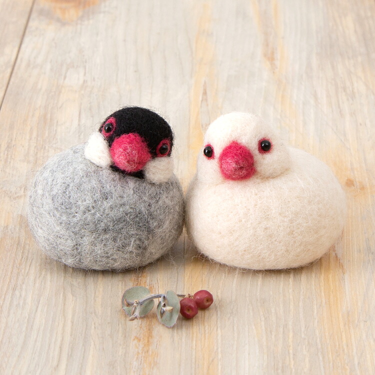 ハンドメイド 小鳥 ぬいぐるみ 装飾付き 441-611-2.jpg