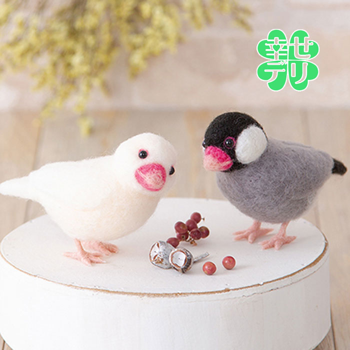 楽天市場 仲良し桜文鳥 白文鳥手作りキット アクリルファイバーのアクレーヌで作るぬいぐるみ マスコット手芸パック 自由研究 かんたん Diy Hitomiの幸せデリバリー