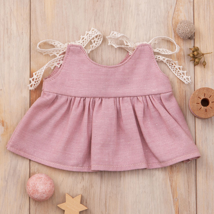 ぬいぐるみ用 の 手作りキット ピンクのワンピース 洋服 肩リボン結び