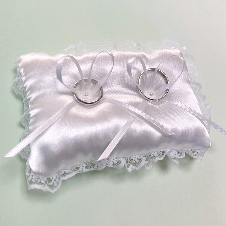 ハートのミニリングピロー完成品約横13×縦12cm【結婚式 小さめサイズ シンプル】【あす楽】 Hitomiの幸せデリバリー クロボー ミニ  パフド ハート リング
