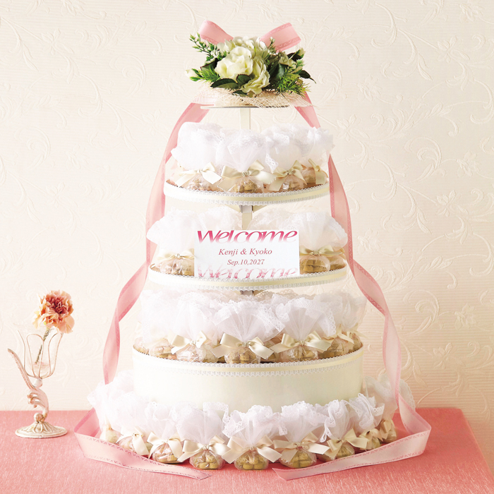 楽天市場 ウエディングケーキ型プチギフトのウエルカムボードエレガントなハートクッキー60個セット 結婚式 ディスプレイ オブジェ Hitomiの幸せデリバリー