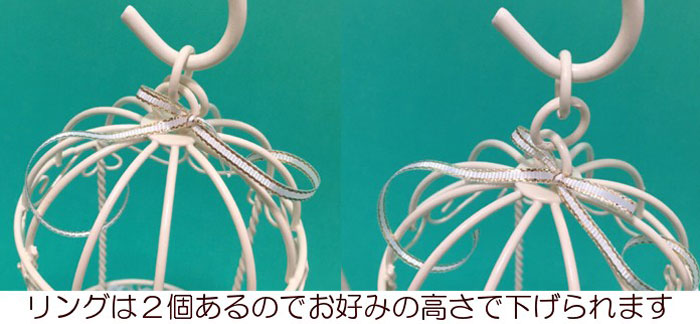 ゆらゆら吊り下げて使う★ガゼボ型リングピローピンクラナンキュラスのリングクッション(シンプルスタンド付き)【結婚式ウェディング鳥かご】