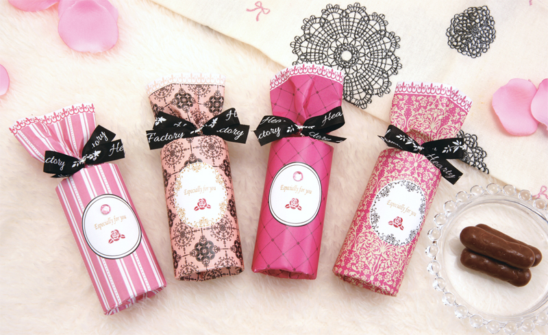 楽天市場 ピンク調パッケージのビスケットチョコ 3本入り １個大人かわいいパッケージ デザインは選べません 結婚式 二次会 プチギフト チョコレート Hitomiの幸せデリバリー