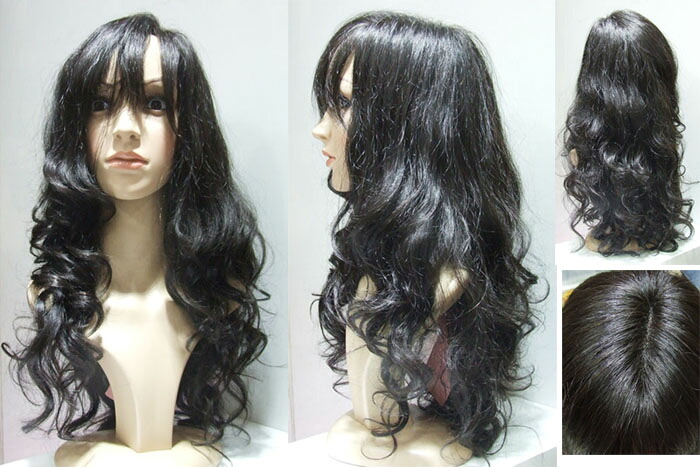 手編み、手植え　ロング　人毛100％ウィッグ　発毛促進セットとwig capをプレゼント致します　【かつら】【かつら女性用】【人毛】【人毛ウィッグ】【医療用ウイッグ】【医療用かつら】【医療用対応ウイッグ】【ショートウイッグ】｜人差し指通販