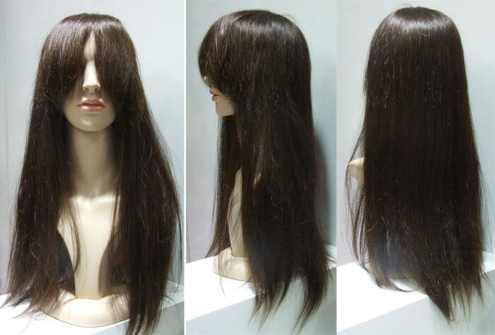 手編み、手植え　ロング　人毛100％ウィッグ　発毛促進セットとwig capをプレゼント致します　【かつら】【かつら女性用】【人毛】【人毛ウィッグ】【医療用ウイッグ】【医療用かつら】【医療用対応ウイッグ】【ショートウイッグ】