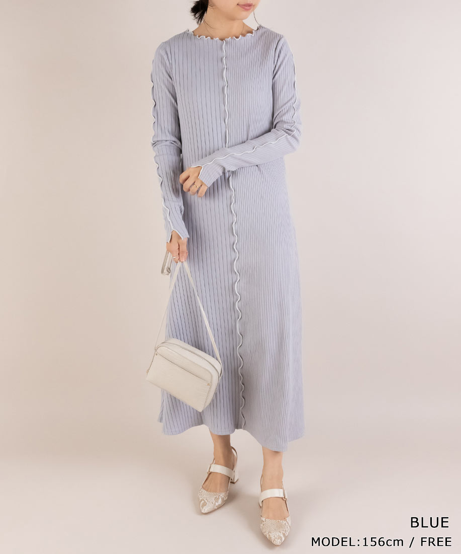 即納特典付き Randa ランダ 選べる丈感 配色メローリブワンピース 1561 T1 21ss新作 送料無料 限定製作 Fiker Org