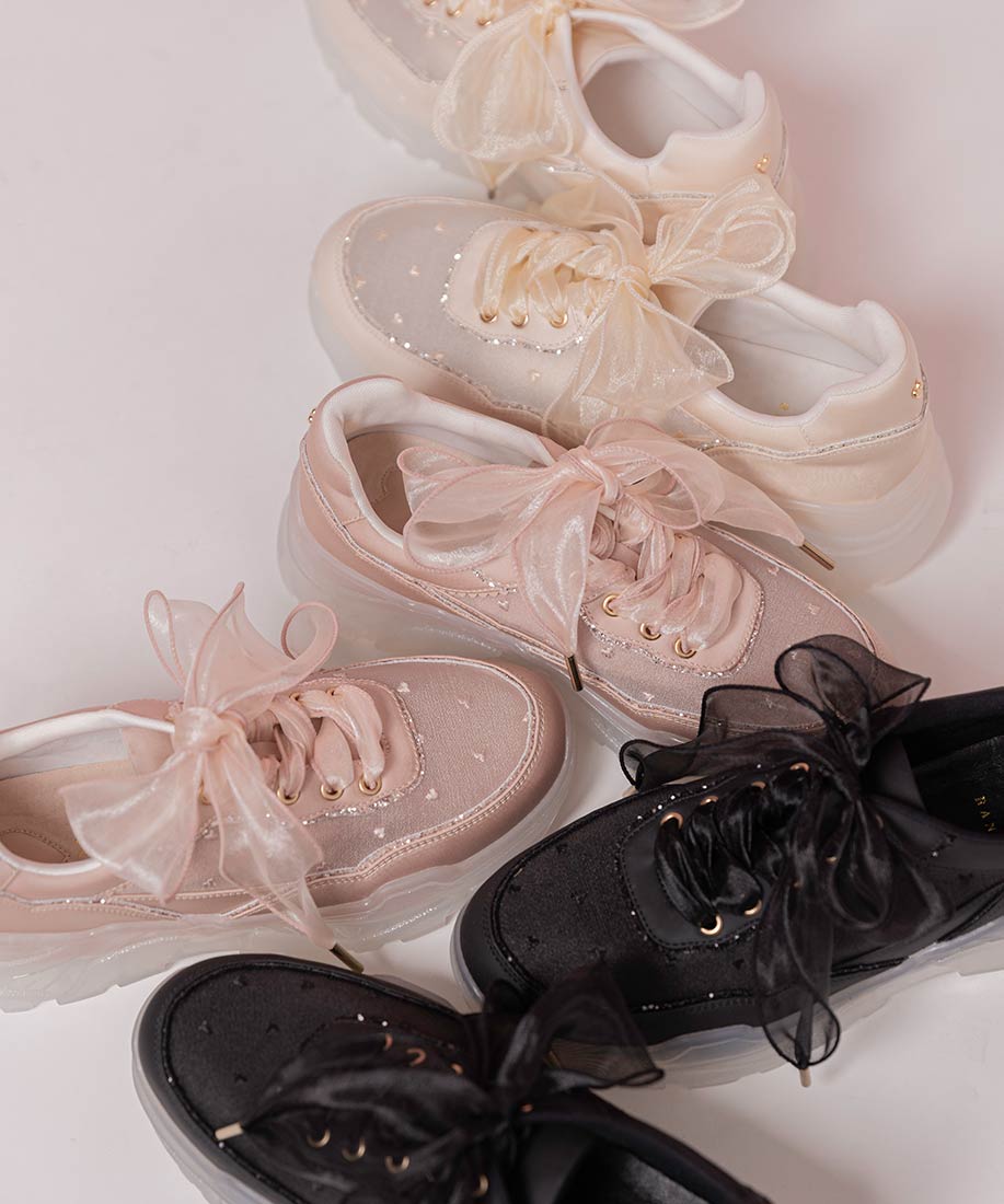 【本日限定ポイント10倍!】RANDA/ランダ/【HEART COLLECTION】シフォンリボンハート刺繍スニーカー/PH35087/R2【25SS】▲△【hitotai-20c】【half-c】画像