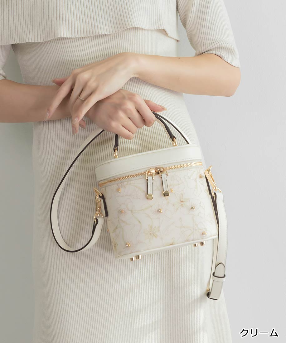 【4日20時からポイント10倍！】【50%OFF】RANDA/ランダ/2WAY フラワー刺繍バニティバッグ/FB35261/U【25SS】▲△【0404p】