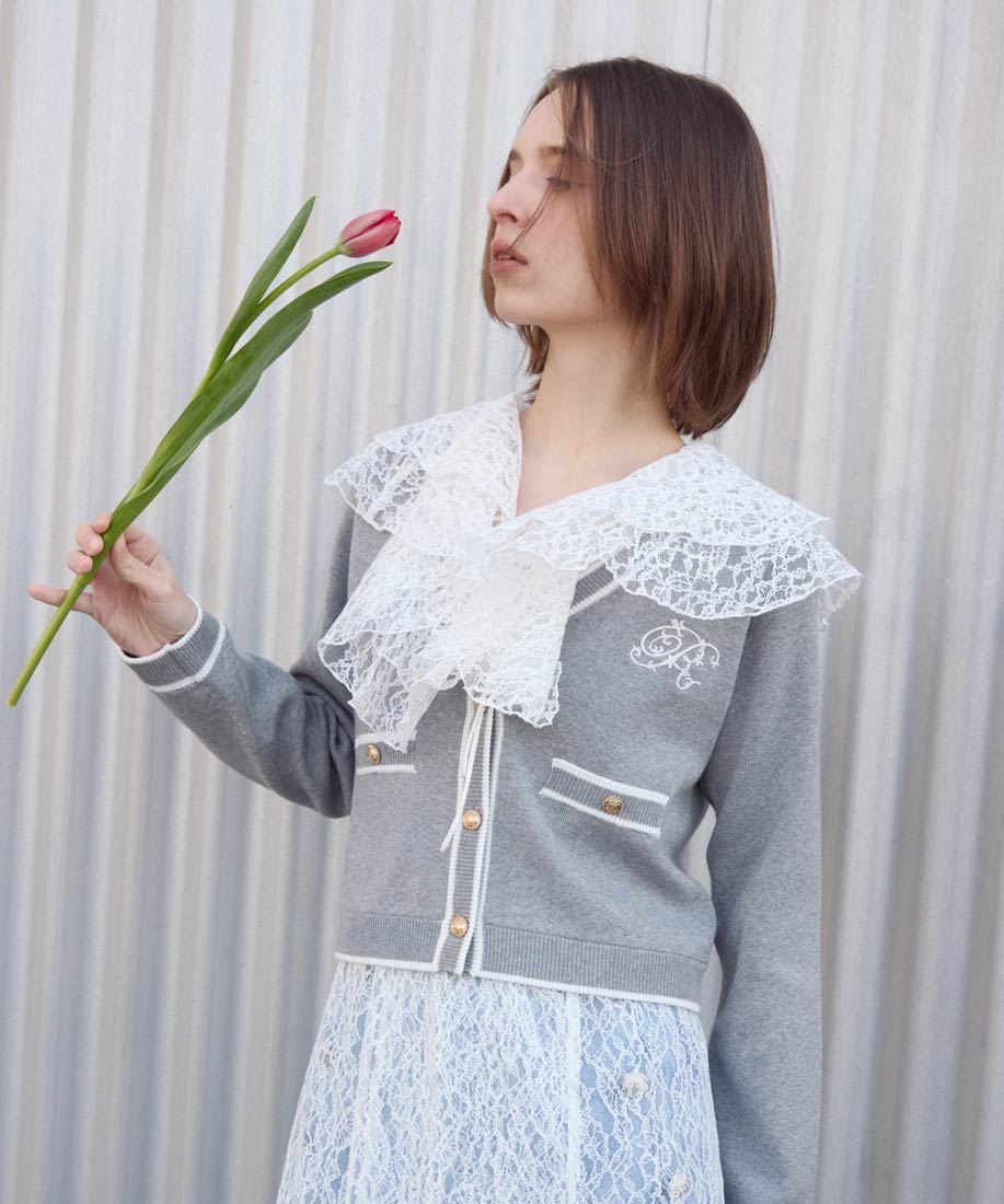 【30%OFF】RANDA/ランダ/ロゴ刺繍ニットカーディガン/BT37147/A4【26SS】▲△｜RANDA