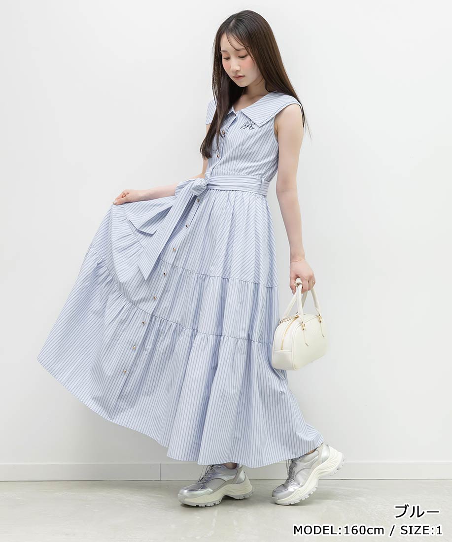 RANDA/ランダ/ロゴ刺繍シャツティアードワンピース/BD37143/YH【2026SS新作★送料無料】 12,910円