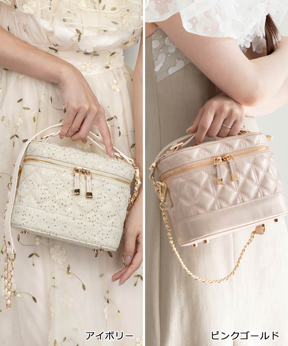 新品タグ付き♡ミストレアス♡キルティングバニティミニバッグ♡ブラック 新品タグ付き♡ミストレアス♡キルティングバニティミニバッグ