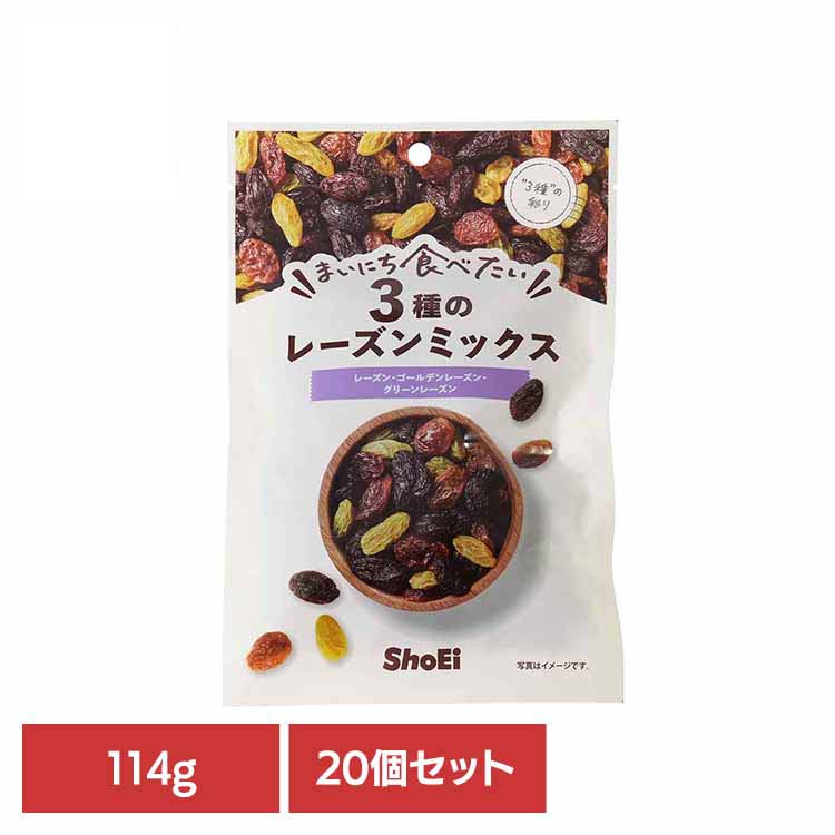 【20個】まいにち食べたい 3種のレーズンミックス カリフォルニア トルコ 中国 ゴールデン レーズン 正栄食品 まいにち食べたい 焙煎 個包装
