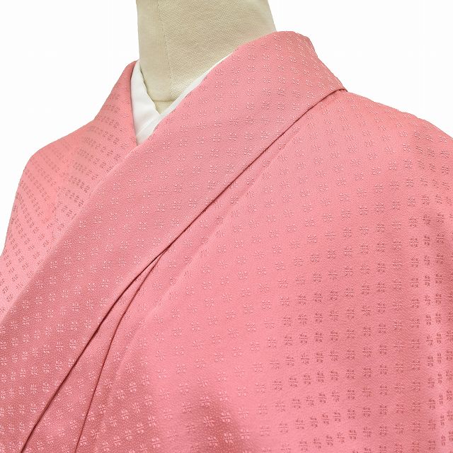 新作モデル 中古 リサイクル着物 色無地 正絹 縮緬 地紋入り 花文様 裄63cm ピンク系 裄mサイズ 身丈lサイズ トールサイズ ちょっとふくよか Lサイズ ぽっちゃり 大きいサイズ 着物 ふくよかサイズ Ll1286b01 着物ひととき 着物ひととき 安いそれに目立つ