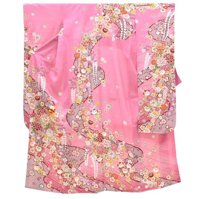 楽天市場】振袖 正絹 長襦袢 2点セット 花文様 仕立上り ピンク 金駒