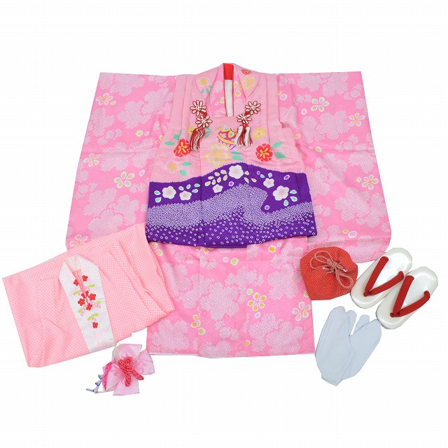 新着10 再利用 セブン伍つ三 若女 3年歳 フルセット 服 長襦袢 捩り 草履 合財袋 足袋 毛髪飾物 7ケ所セット 化繊 753 リサイクル着物 浅紅色 鹿の子文様 Qq1049b 中古 着物ひととき Mattschofield Com