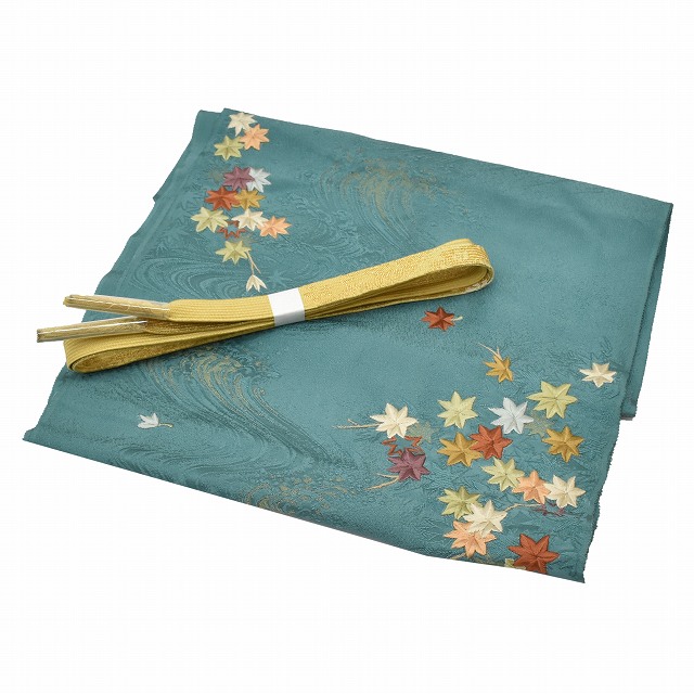 市場 帯締め 正絹 縮緬 訪問着 セット リサイクル 美品 刺繍 着物 帯揚げ 礼装用 付下げ