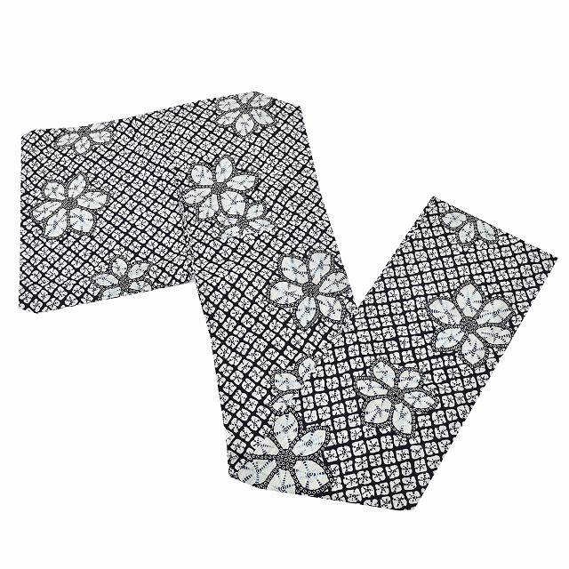 浴衣 単品 レディース 夏物 リサイクル着物 綿 美品 夏祭り 花火大会 身丈 162 5cm 裄 68cm L 白系 手ぐも絞り風文様 良品 Rr1257b オリジナル