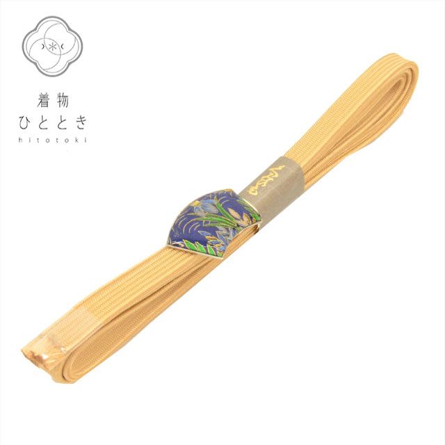 ＼最大20%OFFクーポン+P5倍／【中古】 帯締め 正絹 茶色系 菖蒲文様 リサイクル帯締め 平組 帯留め付き kkb3352b[ 和服 カジュアル着物 アウトレット レトロ アンティーク プチプラ お洒落 普段着 お稽古 アウトレット きもの kimono ]｜リサイクル着物 着物ひととき 中古