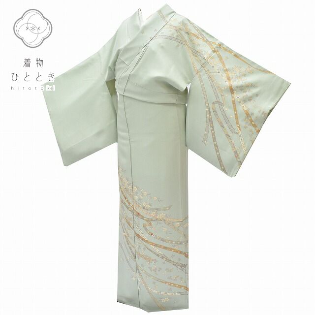 購入者ページ中振袖◆金糸◆刺繍◆アンティーク着物◆裄62.5丈154.5 最高級古典柄振袖 滝泰/最高級金彩刺繍絞り友禅 白/金/茶 鞠柄