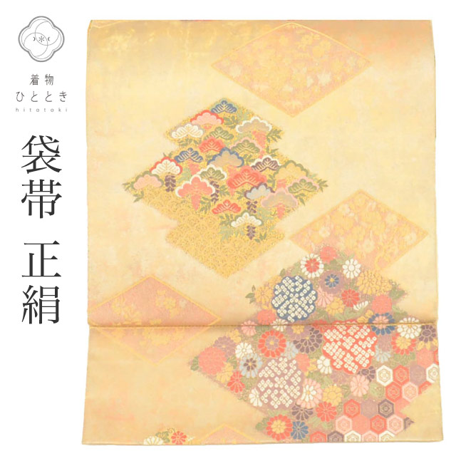 ＼最大15%OFF+P5倍／ リサイクル袋帯 袋帯 帯 正絹 絹 引箔 唐織 良品 六通柄 松皮小袖 フォーマル 訪問着 付下げ 黒留袖 色留袖 着物 SILK シルク kimono リユース uu2737b