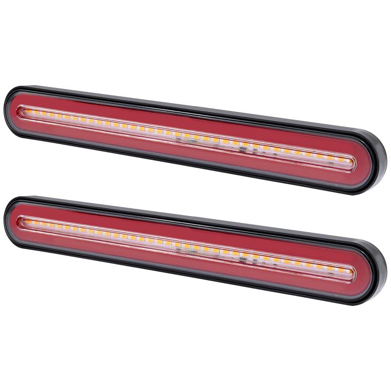 Biqing LEDトレーラーライトブレーキテールライト、防水 12V リア ストップ テールライト ターンランニングランプ トラック トラクター用のLEDマーカーストップライト (2個)