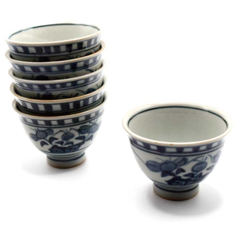 岡田園 茶道具 煎茶碗 湯呑 利祥作 6客セット 径6.8cm|HITOTSUNAGI