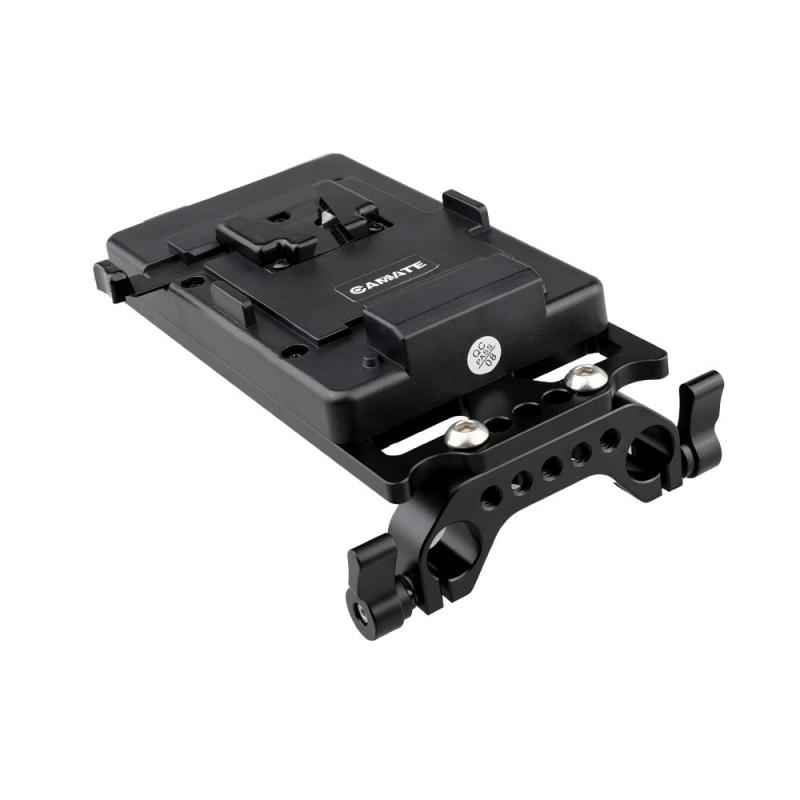 CAMVATE V-マウント 乾電池用ワット数一皿 V鍵を掛ける ワット数スプリッタ 15粍ロッドクランプ 付 DSLR 取り合わせ用