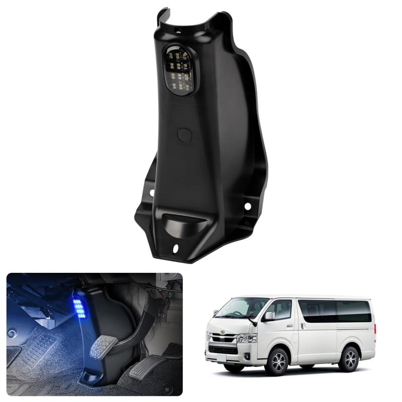 GIMUYA トヨタ ハイエース 200系 ステアリングコラムホールカバー 1/2/3/4/5/6/7/8型 専用設計 LEDフットライト付き ホールカバー 足元 カバー シャフトカバー 標準 ワイド ABS素材 耐磨 耐熱 便利 カ