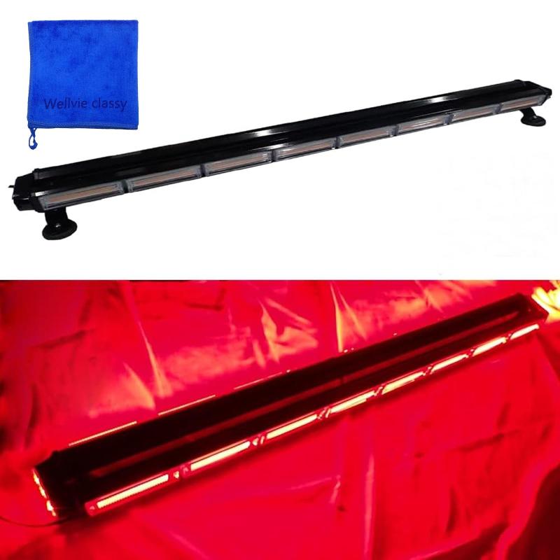 Wellvie classy LED 回転灯 赤 回転灯 ライトバー レッド 点滅灯 防犯 パトロール用 12V 24V 兼用 レッド パトランプフラッシュビーコン点灯7パターン123cmシガーソケット警告灯緊急表示灯作業灯誘|HITOTSUNAGI