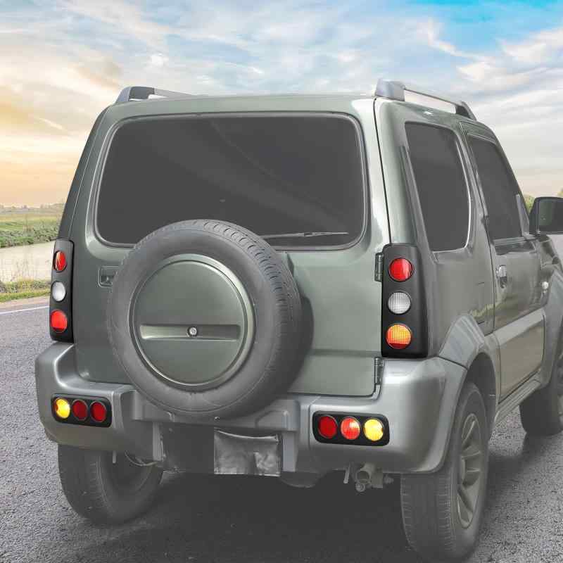 ANTC ジムニー 2007-2017 適用 車用リアフォグランプライトカバー/ジムニー テールランプシェード ジムニー 2007-2017適用 立体感 ヘッドライトプロテクション 外装パーツ 左右付き 4ps (C)