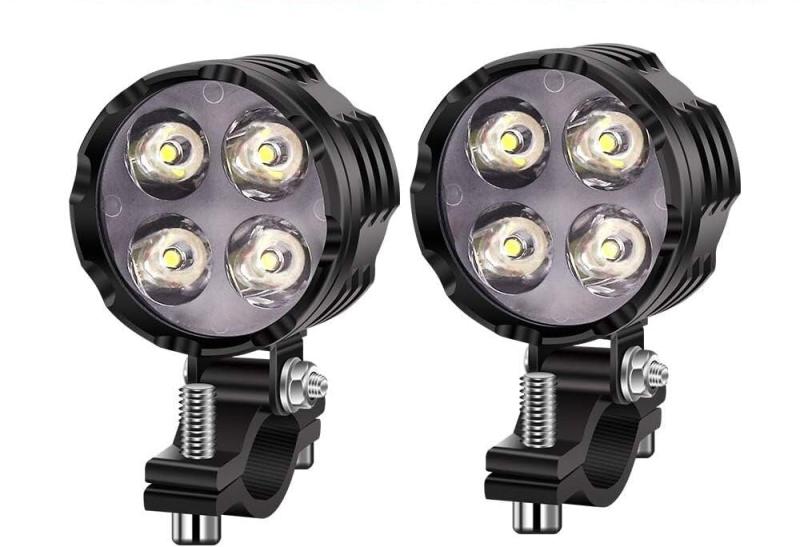 X-STYLE 40W バイク フォグランプ LED 小型 角度調整 LEDヘッドライト補助灯 ワークライト 作業灯 12V 24V 防水 高輝度 長寿命 耐衝撃 汎用 電動自転車 車外灯 ホワイト 狭角 2個セット 4,500円