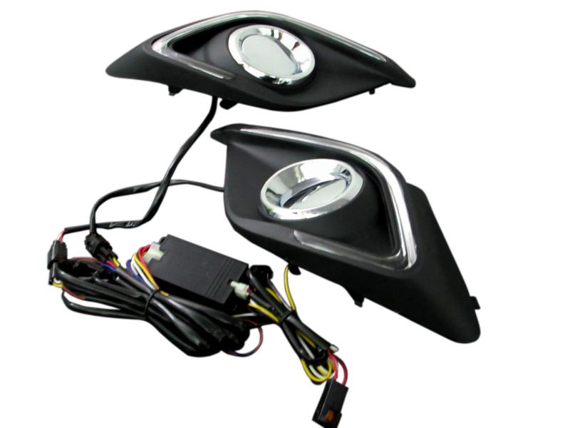 BRIGHTZ アクセラ (セダン) BM 前期 LEDデイライト付きメッキフォグライトカバー 交換タイプ 【 FOG-H-085 】 BM5AP BM5FP BM5 M5 5AP 5FP AP FP 25155|HITOTSUNAGI