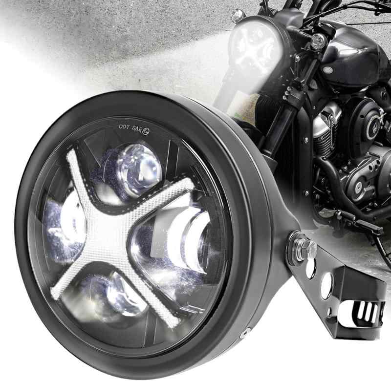 Motikvans 7インチ LED バイクヘッドライト オートバイのヘッドライトセット オートバイアクセサリー IP67 防水|HITOTSUNAGI