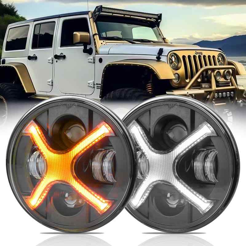 楽天市場】 ラングラー 7インチ LEDヘッドライト ウィンカーやDRL機能