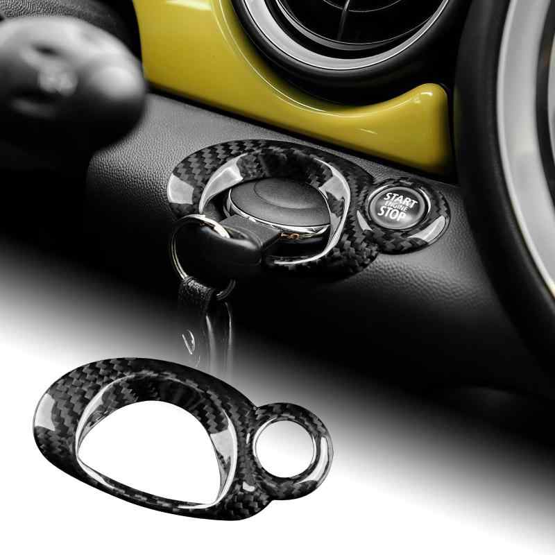 AIRSPEED ミニ 第2世代 R55 R56 R57 2007-2013/ R60 2010-2016 MINI 専用 アクセサリー カーボンファイバー 内装 カスタム パーツ カーキースターターフレーム装飾パネル エンジンスタートストップボタン