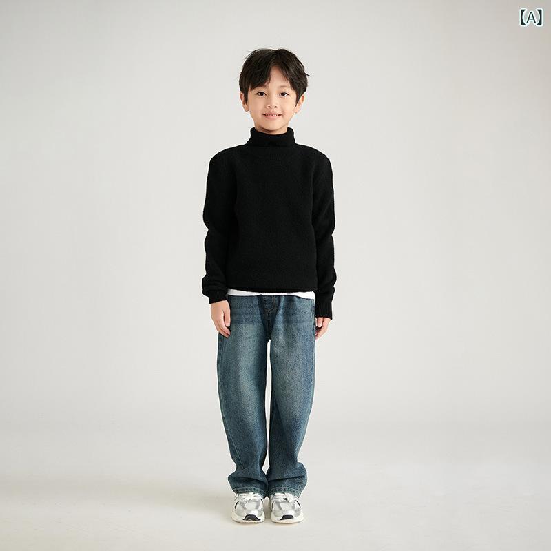 2024 秋冬 新作 代 発 厳 ? 100 ピュアウール 七?高襟男女子供服 プルオーバー セーター