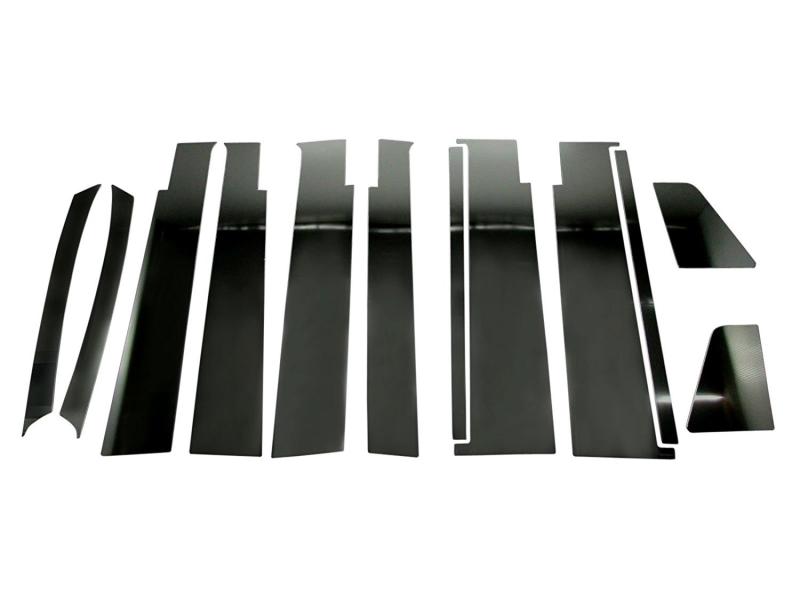 BRIGHTZ シフォンカスタム LA600F LA610F 超鏡面ステンレスブラックメッキピラーパネル バイザー有用 12PC 【 PIL-BLA-237 】 LA LA600 A600 LA610 A610 610 シフォン カスタム シフオン シフ|HITOTSUNAGI