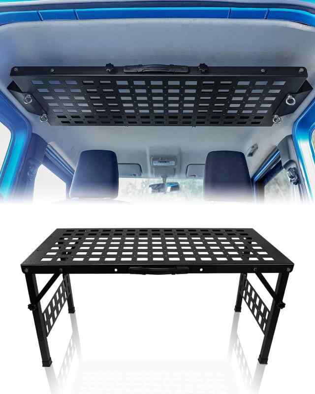 スズキ ジムニー JB64 JB74 上昇限度仕合わせ 納める仕合わせ 難民キャンプ 速見表 アウトドア速見表 BBQ 折畳み ブート押しひろげる棚 納める 積貨委託貨物棚 吊り下げ納める ラゲッジルームラック 軽銀製 耐荷重40kg キャ