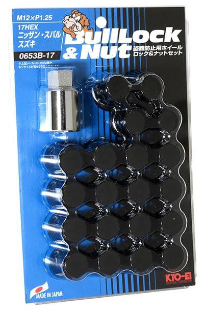 KYO-EI キョーエイ 協永産業 Bull Lock & Nut 袋 17HEX M12XP1.25 5H車用 20pcs ブラック 0653B-17