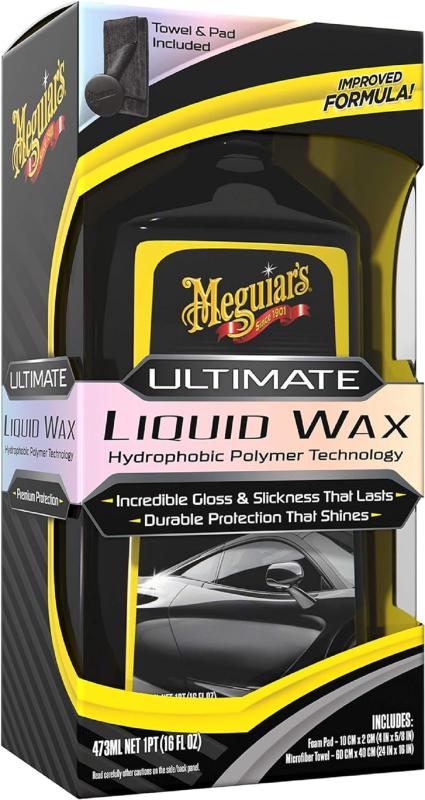 Meguiar 's (マグアイアーズ) Ultimate Liquid Wax アルティメット 液体 ワックス 473ml プレミアムフォームアプリケーター &amp; マイクロファイバータオル 付き G210516EU [並行輸入品]｜HITOTSUNAGI