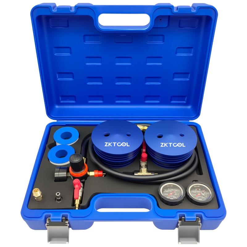 ZKTOOL CAC Boost 西洋葱テスター チャージエアクーラー 4in、3.5in、3inビレットエンドキャップ、軽銀製CAC剪断応力テスター、150 psi制御機押しひろげる伝達ルート トラクタ、虚蝉虎
