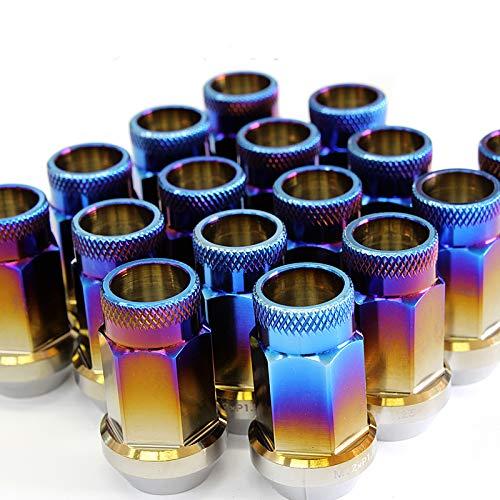 Spiegel レーシング ホイールナット チタン 貫通タイプ M12 P1.5 38mm 16個セット チタンナット スバル プレオ RS spnut-m1215-90002|HITOTSUNAGI