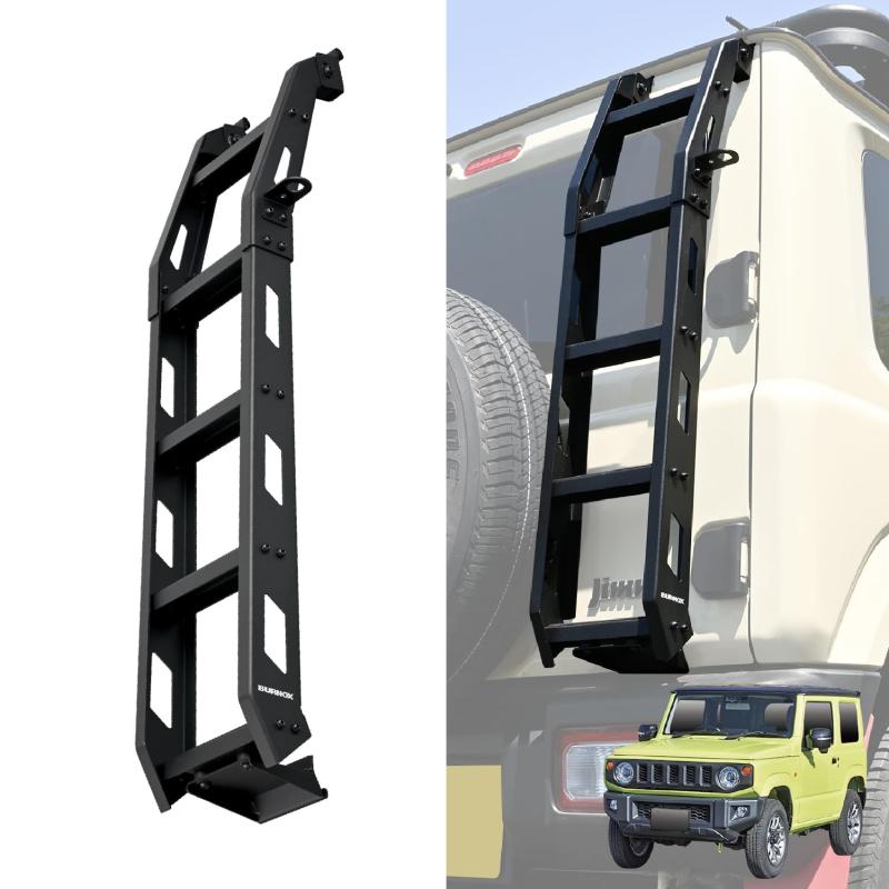 セイワ(SEIWA) 車種専用用品 スズキ ジムニー&シエラ&ノマド(JB64/JB74/JC74)専用 ジムニー リアラダー IMP389 耐荷重100Kg 組み立て式 穴あけ不要 取付簡単 アルミ製 登り易い 滑り止め付き バ